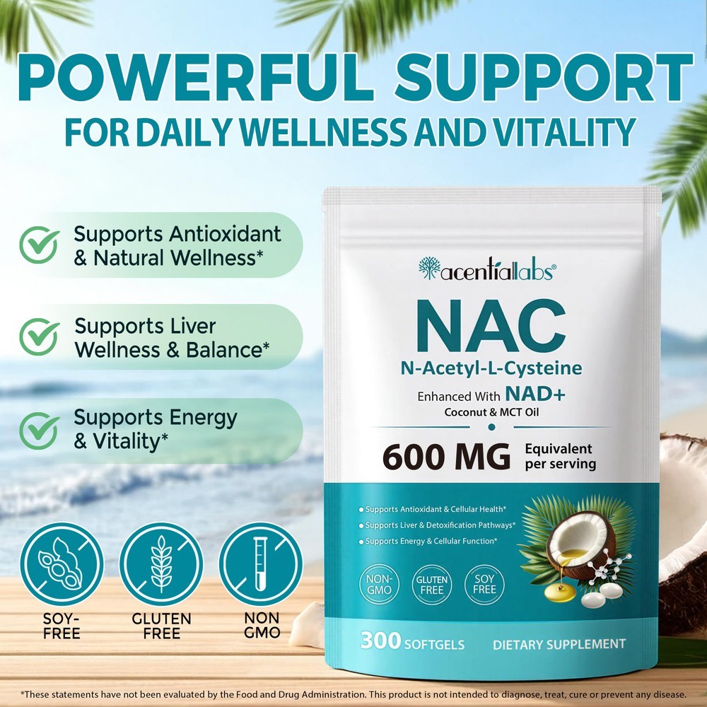 Mct Oil Coconut - NAC(엔-아세틸-L-시스테인) 소프트젤, NAD+ 및 코코넛 MCT