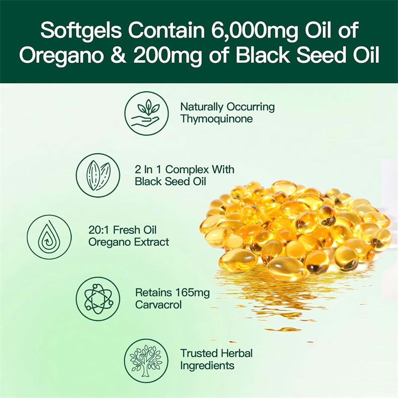 오레가노 오일 캡슐, 검은 씨 오일 포함, 소화기 지지 - Black Seed Oil Capsule 리뷰 및 가격