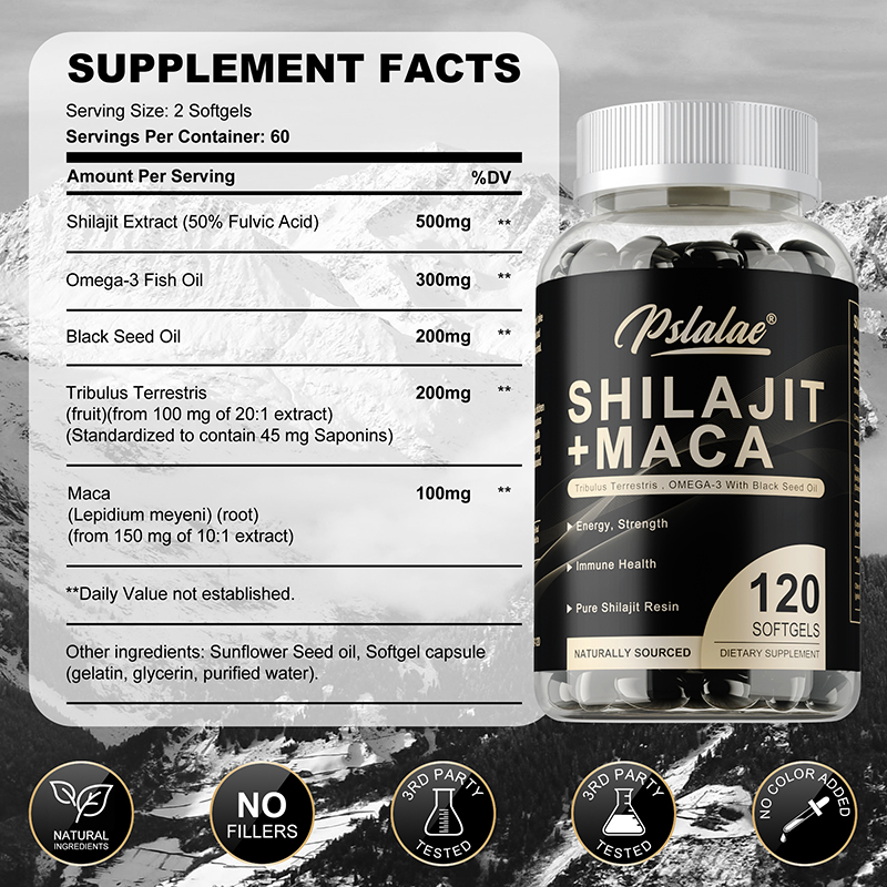 Shilajit + Maca - 에너지와 활력 증가,  - Black Seed Oil Capsule 리뷰 및 가격