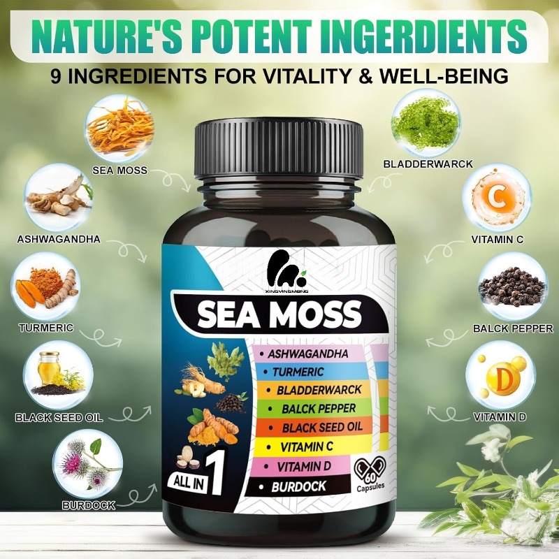 9-in-1 해초 블랙시드 오일, 생강 우엉 뿌리, 비 - Black Seed Oil Capsule 리뷰 및 가격