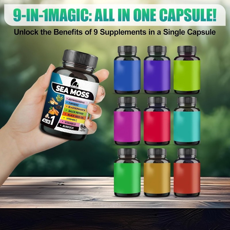 9-in-1 해초 블랙시드 오일, 생강 우엉 뿌리, 비 - Black Seed Oil Capsule 리뷰 및 가격